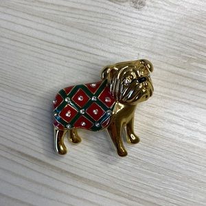 Bulldog Rhinestone Brooch